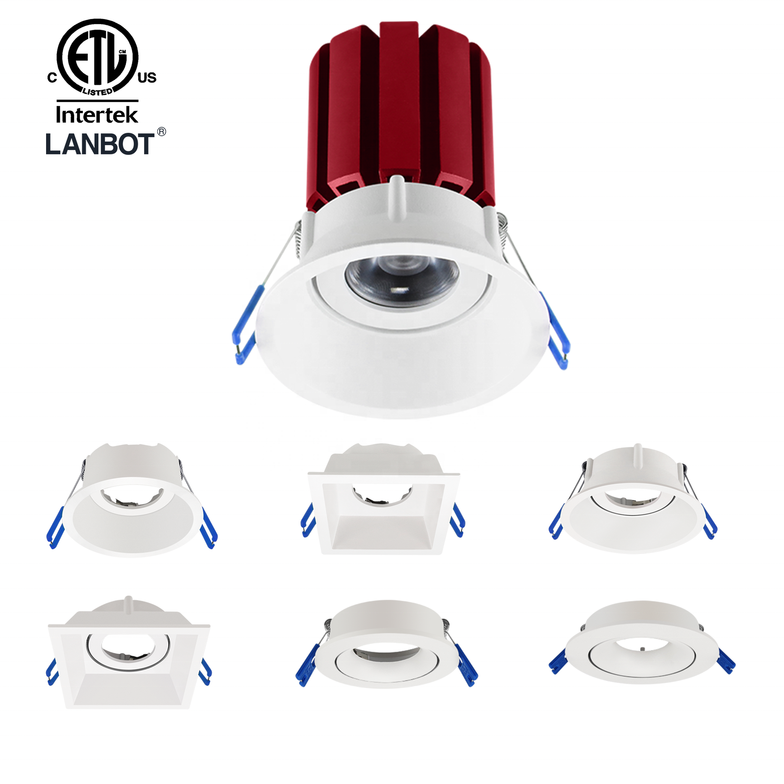 3/4 Inch Square Can Light Retrofit LED Recessed Light 12W LED COB Downlight Cut Out Led Downlight for Indoor Dimmable