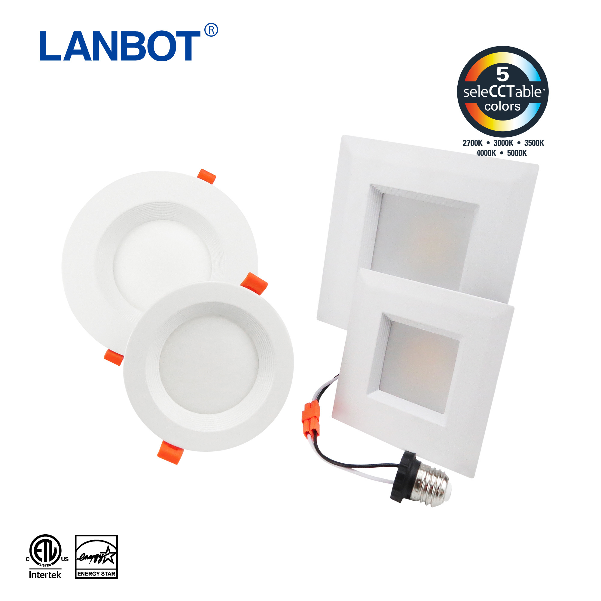 6 inch ENERGY STAR ETL-Listed Dimmable LED Downlight Retrofit Baffle Recessed Lighting Kit Fixture 5K Daylight LED Ceiling Light