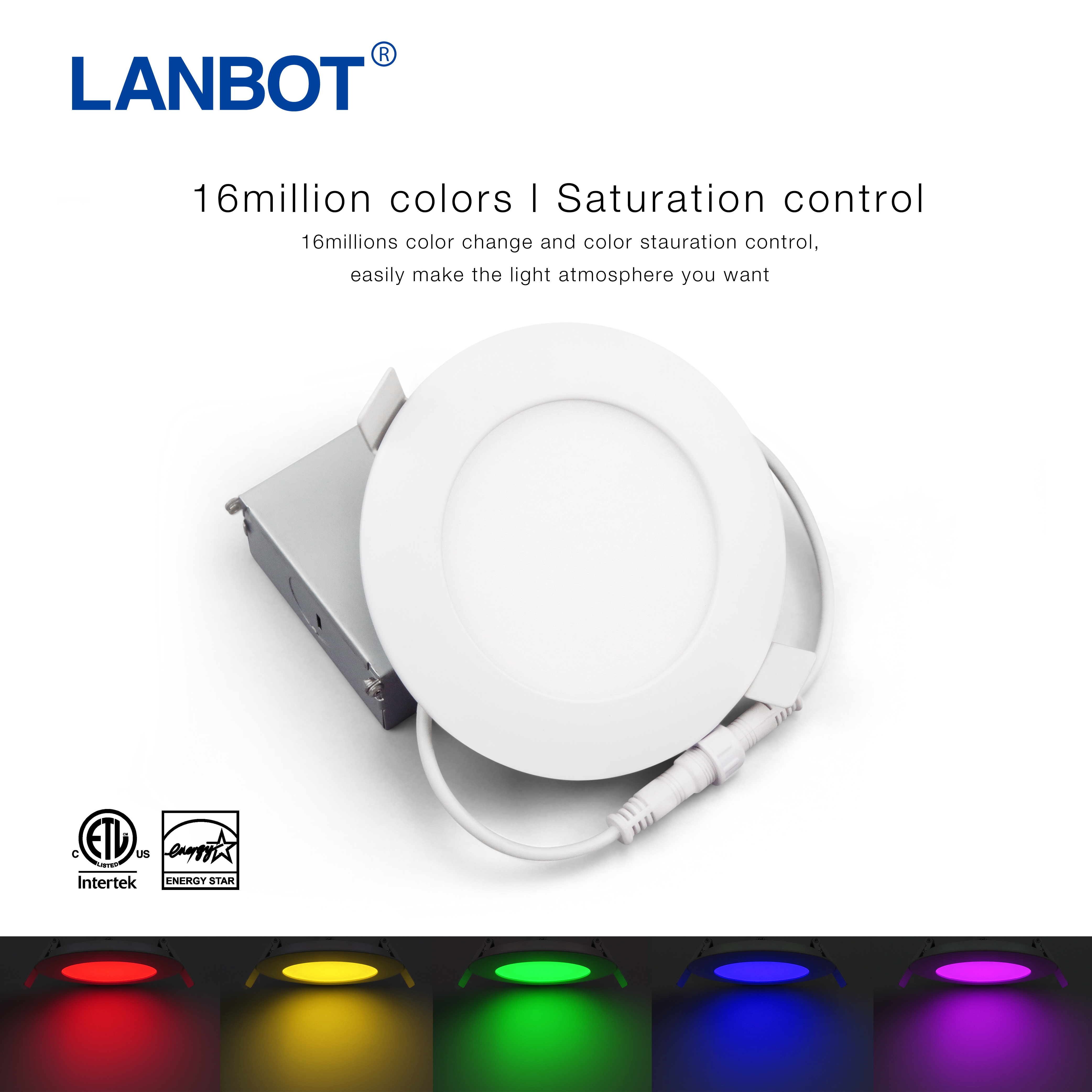 2.4G RF remote wifi control 9w LED recessed downlight color changing led ceiling light CCT adjustable