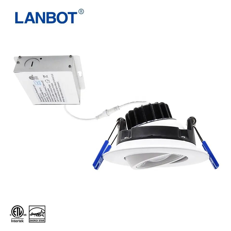 3 Inch Gimbal Recessed Lighting LED with Junction Box Dimmable Swivel Adjustable LED Deep Anti-glare Eyeball Downlight