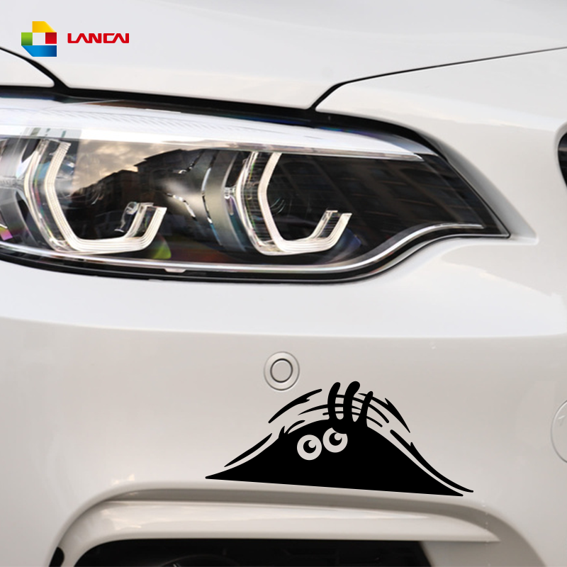 Peeking Monster Funny Decal for Car Wall Closet  Window Bumper Sticker