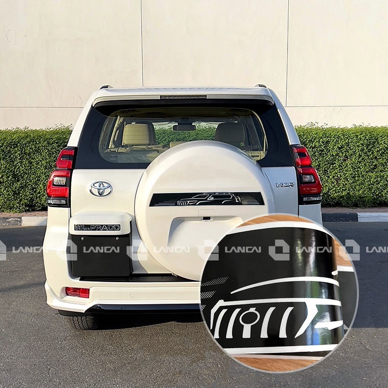 New design reflective pattern spare tire back cover sticker for 2022 2023 prado