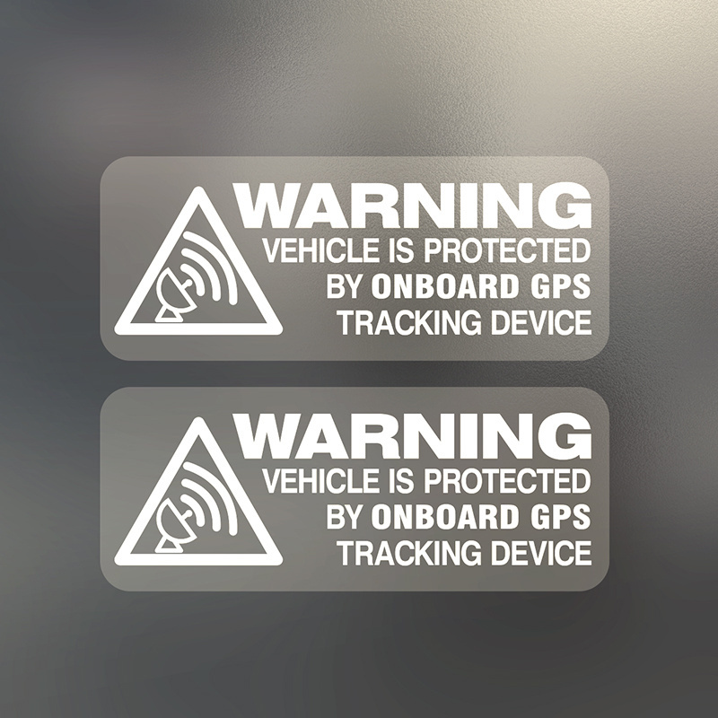 Warning gps tracking on board tracker security car van bike window stickers