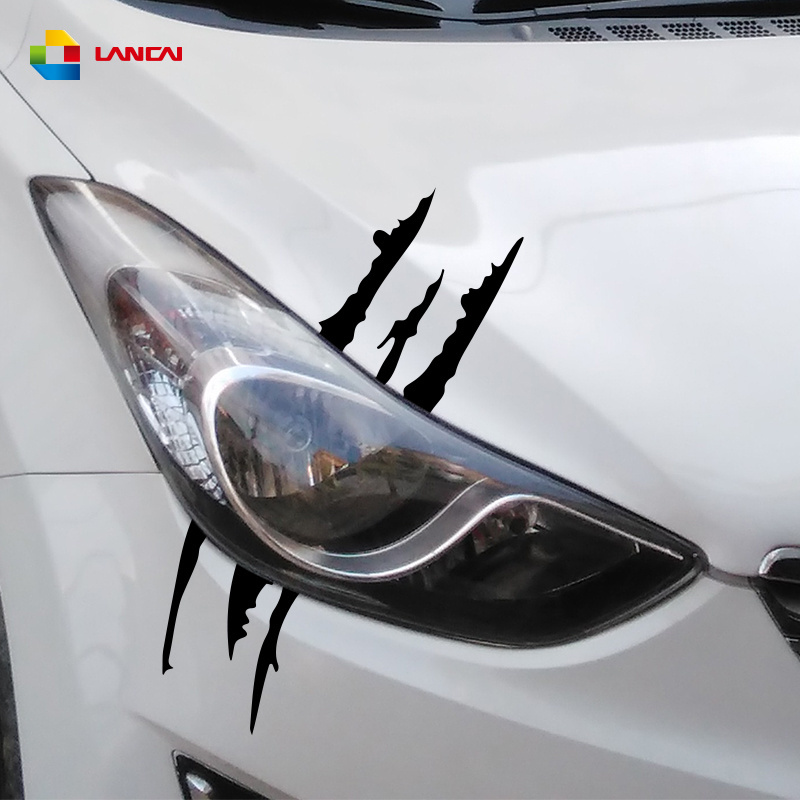 Creative personality  monster claw scratch stripe marks headlight car decal stickers