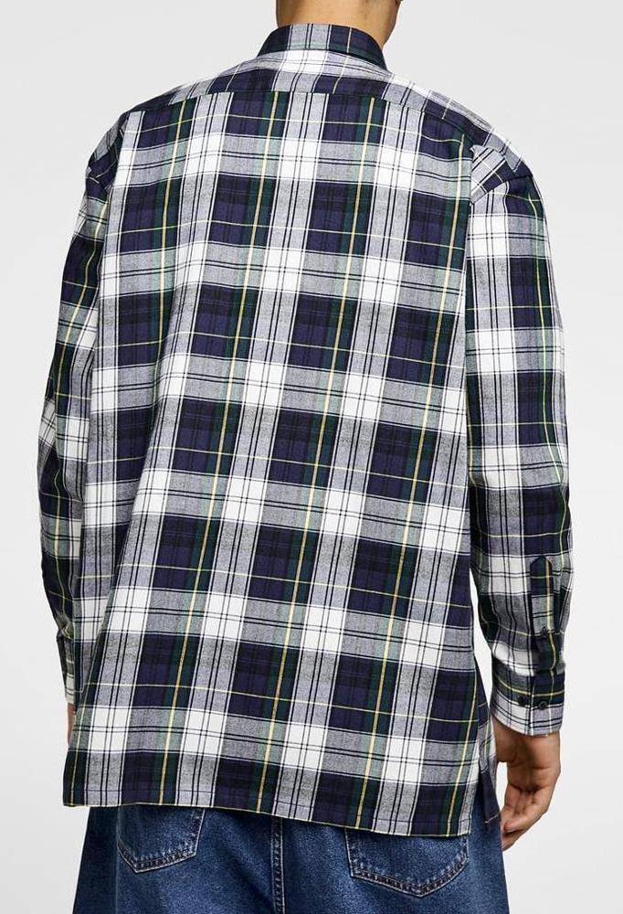 wrinkle button up men dress shirts long sleeve formal men's classic check shirts lon