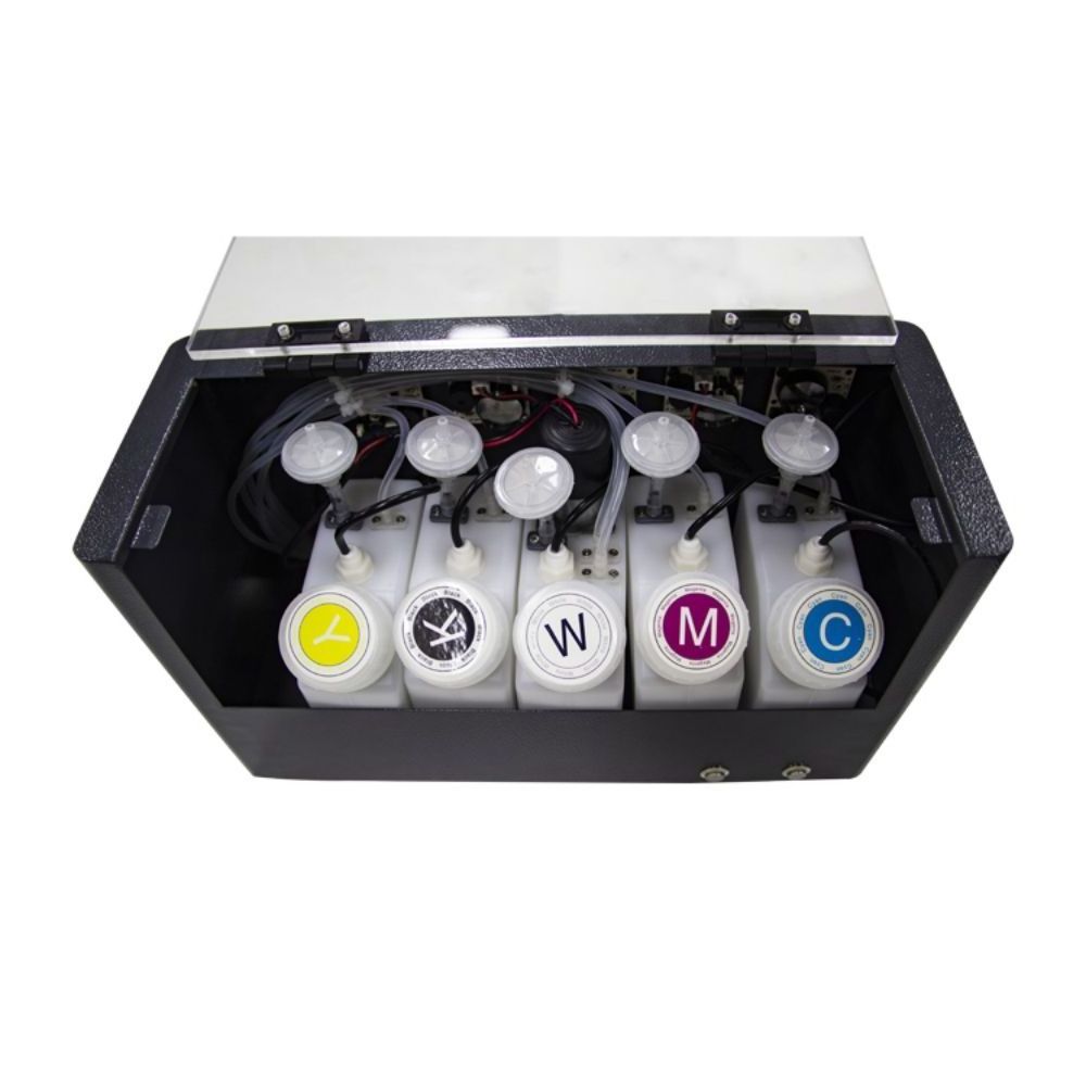 A3 DTF printer ink box cmykw circulation and stirring and alarm function ink cartridge for tshirt printing