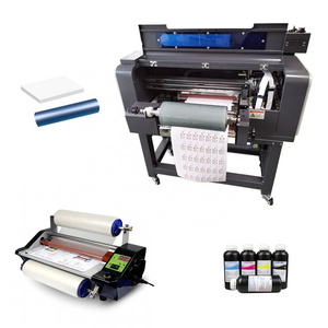 Small roll to roll uv dtf printer laminator all in 1 a3 mobile case printing stickers machine 3 TX800 heads i1600 uv printer