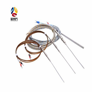 K J PT100 type Flexible Thermocouple Probe with insulated high temperature lead wire