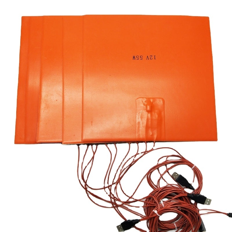 110V DC Battery Waterproof Flexible Electric Portable Silicone Rubber Heater Heating Pad for Solar Powered