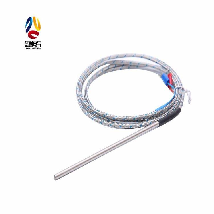 K J PT100 type Flexible Thermocouple Probe with insulated high temperature lead wire