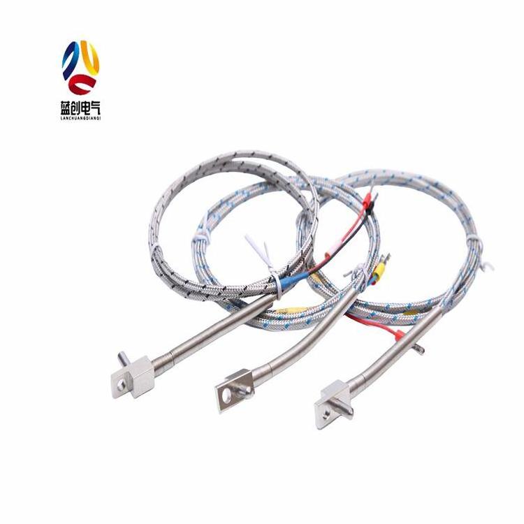 K J PT100 type Flexible Thermocouple Probe with insulated high temperature lead wire