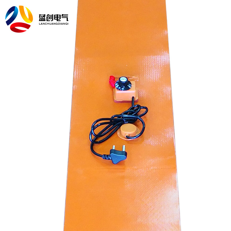 Lanchuang Heat Mat for Snowboard Press silicone rubber heater 240v 1600w lead wire with patch from middle side