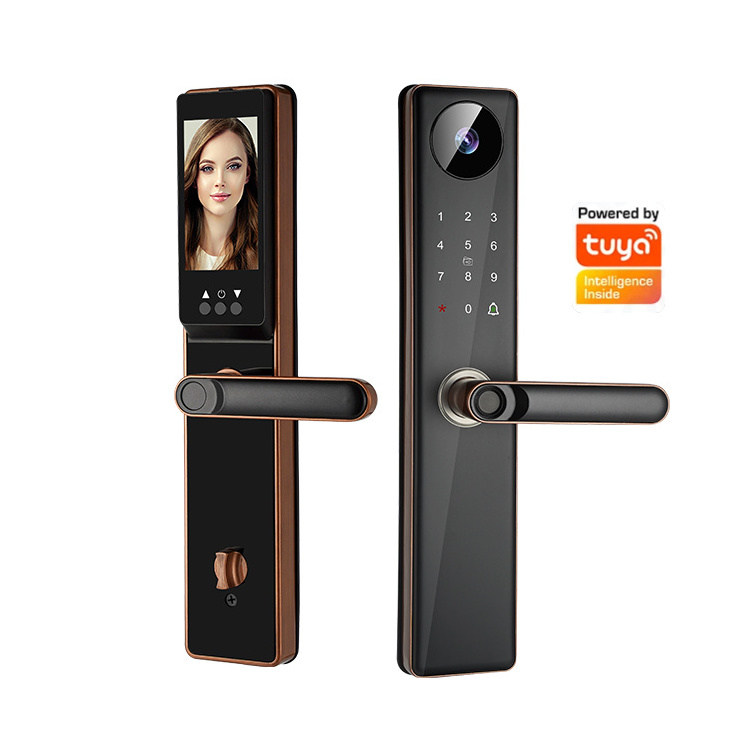 China Smart Lock Manufacturers Wifi Tuya Smart Life App Video Door Bell Password Mortise Lock Smart Door Lock with Camera