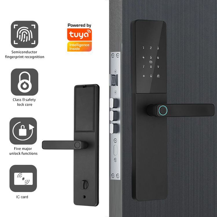 Wholesale Price Wifi TTlock App 6V Dry Battery Smart Door Lock IC Card Smartphone App Unlock Biometric Fingerprint Smart Lock