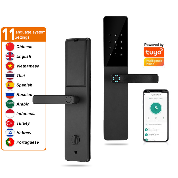 Wholesale Price Wifi TTlock App 6V Dry Battery Smart Door Lock IC Card Smartphone App Unlock Biometric Fingerprint Smart Lock