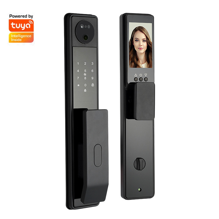 New Arrival Smart Door Lock Fingerprint Digital Wifi Tuya View Function Lock Smart Lock With Camera 4.5 Inch Electronic Screen