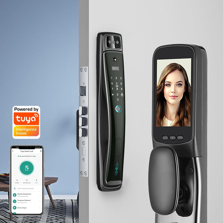 TUYA APP Digital Smart Door Lock Face Recognition Lock with Camera Electric Digital Biometric Fingerprint Door Smart Lock