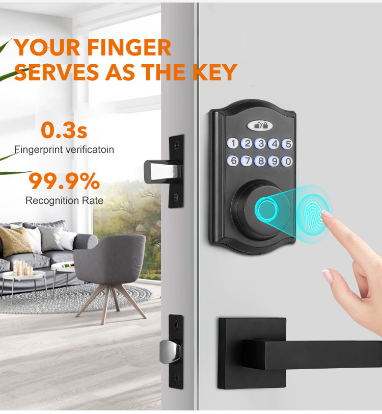 High Quality WiFi Smart Digital Lock Password Deadbolt Lock Digital Electric Handle Front Door Lock With Keypad