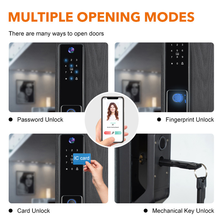 Waterproof Smart Lock Digital Handle Keyless Tuya Smart Lock Password Door Fingerprint Apartment Home Smart Gate Lock