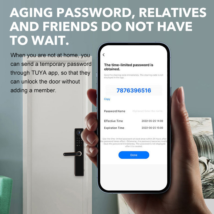 Wifi Tuya Smart Life App Video Door Bell Password Security 6068 Mortise Lock Interior Smart Door Lock with Camera