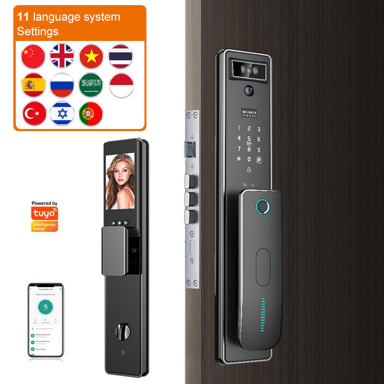 High Quality 3D Face Recognition Digital Door Lock Waterproof Tuya Wifi Bluetooth Locks Fingerprint Smart Door Locks