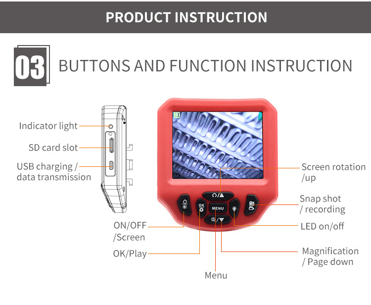 Top selling visual cleaning gun & car wash machine for car and air conditioner cleaning borescope