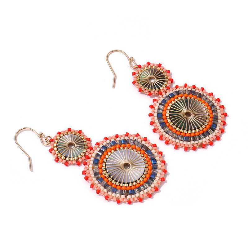 Geometric Boho Religious Natural Colorful Handmade Miyuki Seed Beads Hollow Drop Western Earrings for Women Jewelry Gift