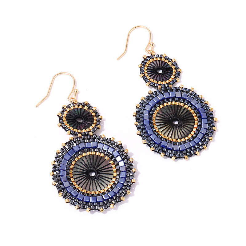 Geometric Boho Religious Natural Colorful Handmade Miyuki Seed Beads Hollow Drop Western Earrings for Women Jewelry Gift