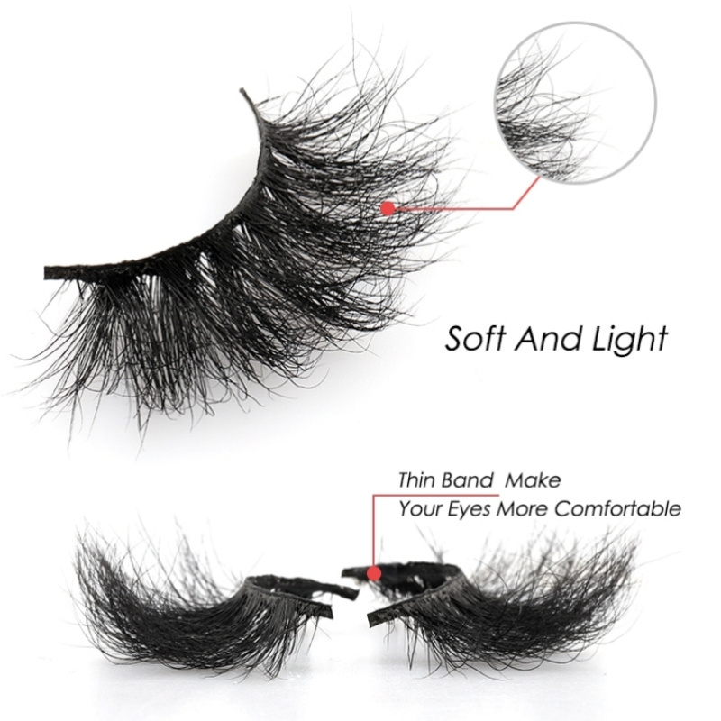 High Quality Custom 25mm Eyelash 3d Fluffy Private Label Real Russian Strip Mink Lashes Natural Wholesale