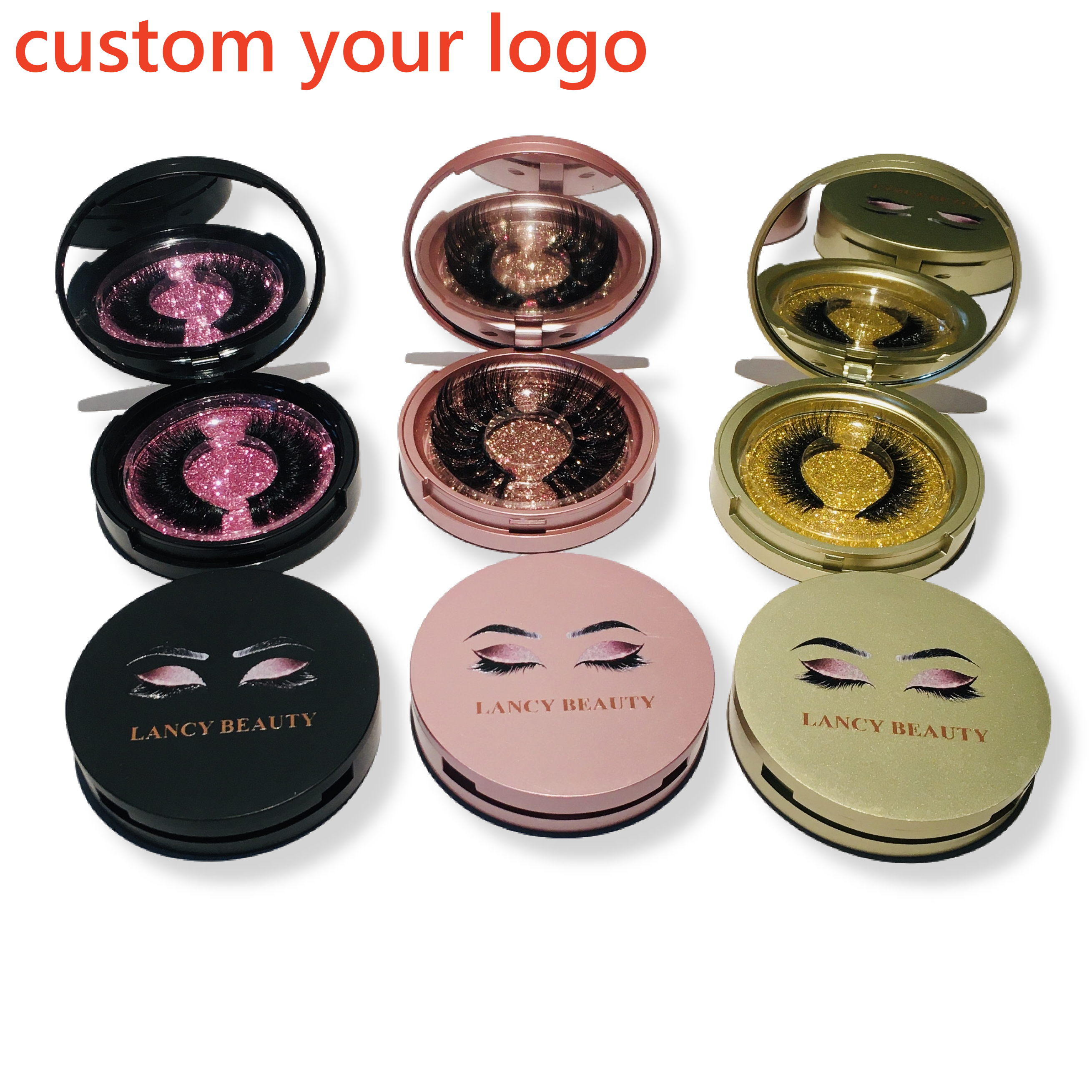 Wholesale Lash Box Cases Customized Logo Printing Private Label Black Plastic Lash Box Luxury Eyelash Box Packaging