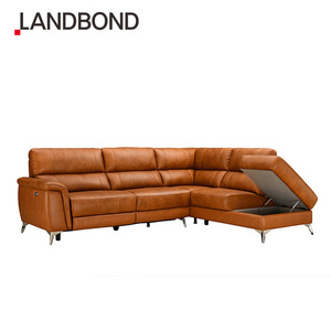 Leather Sofa Modern Designed Living Room Office USB European Electric Recliner Corner Combination Sofa