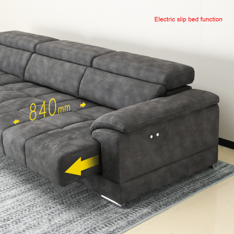 Modern electric sofa bed Family L Shape Office Sectional Sleeper Couch  Push Bed Furniture Luxury Living Room set