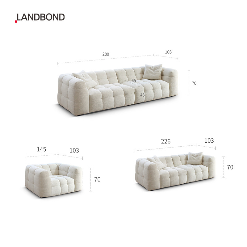 Comfortable Living Room Leisure Sofas With Soft Wide Curves Arab Couch New Model Furniture Set White Boucle curved Sofa