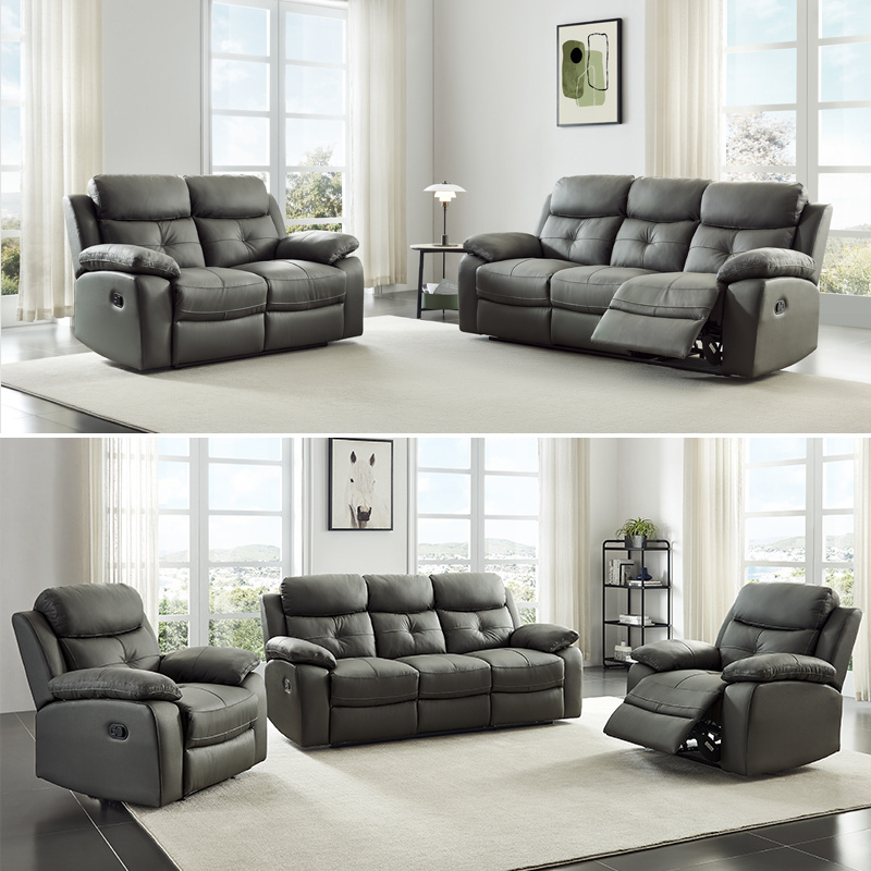 Modern Style 3 Seater Manual Recliner leather Sofa Living Room fabric Reclining Theater Classic arab Sofa Sets Furniture