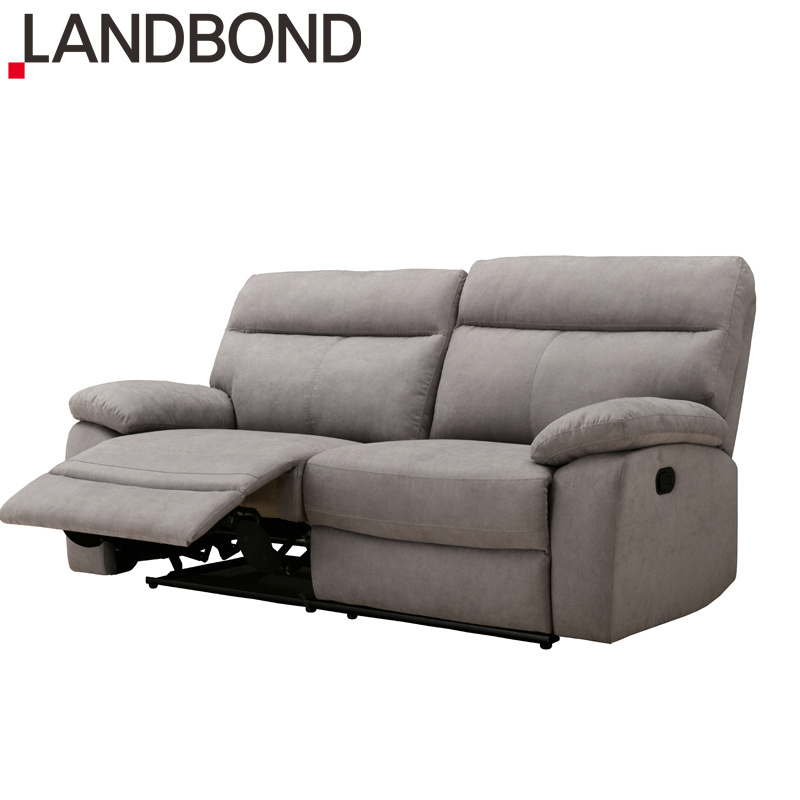 LANDBOND Home Modern Recliner Chair Functional Sofa Set Furniture 2 Seater Manual MIcrofiber Fabric Recliner Living Room Sofa