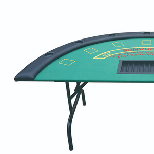 LANDER-MAN   Casino Poker Table Custom Poker Table Half Round With Steel  Legs And Chips Tray