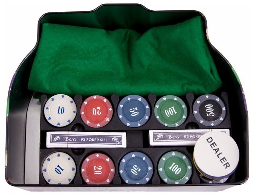 LANDER-MAN  200 Pcs Poker Chip Set Casino Board Game Poker Game With Tin box