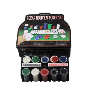 LANDER-MAN  200 Pcs Poker Chip Set Casino Board Game Poker Game With Tin box