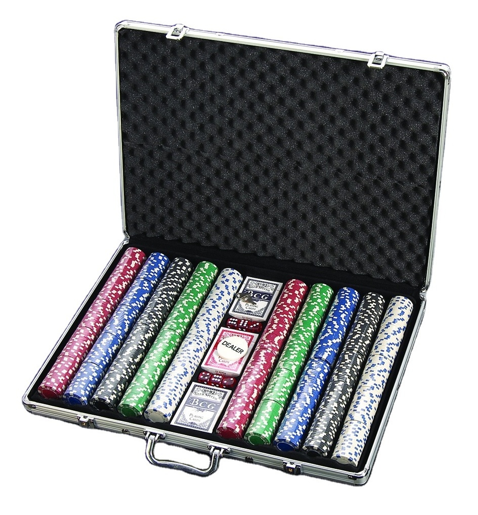 LANDER-MAN Custom Poker Chips Poker Chips Set 1000 piece Poker Chips Casino Set Aluminum Case