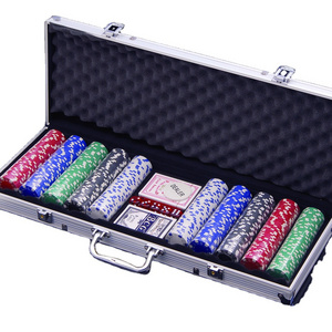 LANDER-MAN ABS 500 Pcs Poker Chip Sets In Aluminum Case Casino Chips Set Poker Set