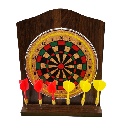 LANDER-MAN Mini Desktop Soft Wood Dartboard Dart Games Board Games