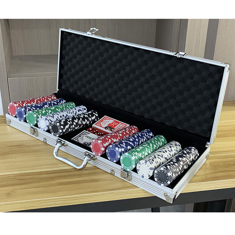 LANDER-MAN ABS Poker Set 500 Chips  In Aluminum Case Casino Chips Poker Chip Set