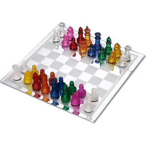 25*25cm Glass Chess Crystal Glass Chess Board Game Set For Children and Adult