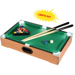 Wooden snooker table billiard pool table with LED light game for kids