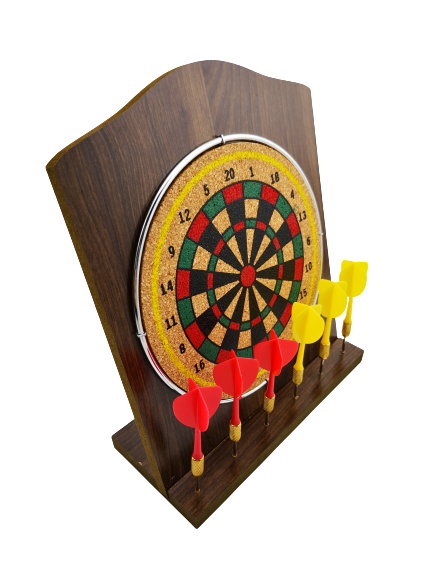 LANDER-MAN Mini Desktop Soft Wood Dartboard Dart Games Board Games