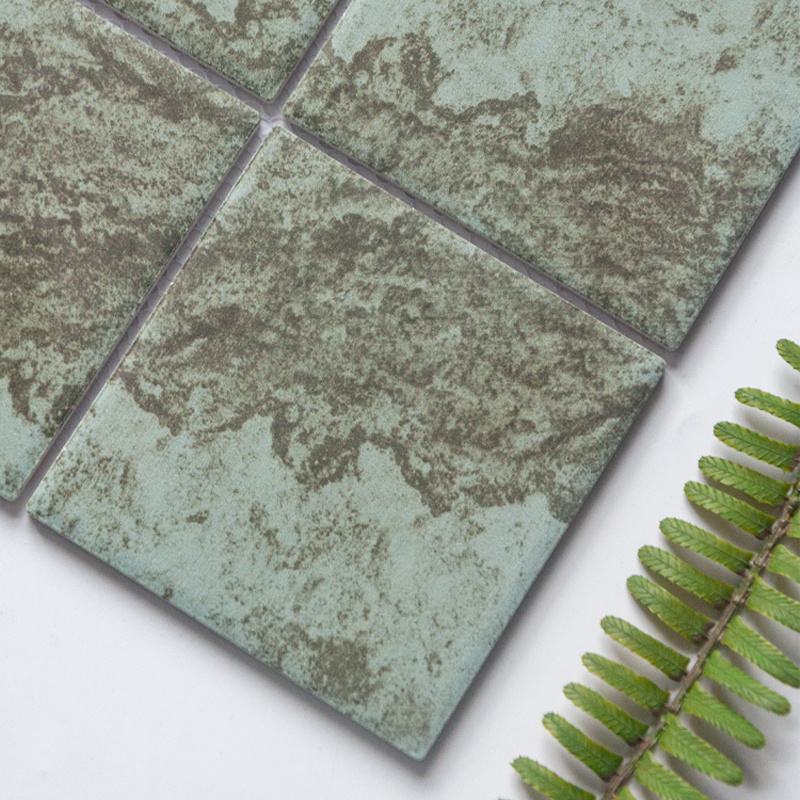 outdoor modern Bali Green Mosaic Anti-slip 300x300 Ceramic Pool Tile green sukabumi stone for swimming pool tiles