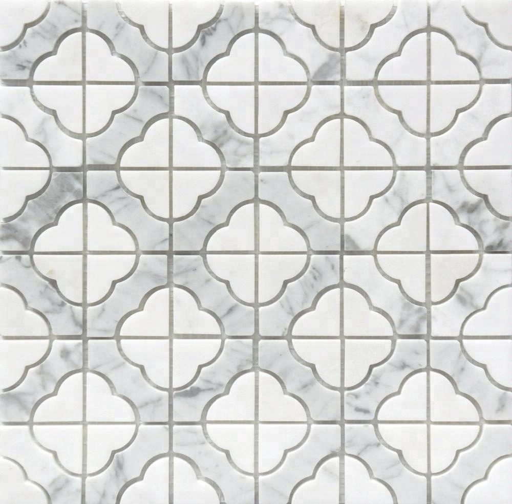 wood grey Flower Pattern Marble Mosaic Home Wall Tile Backsplash