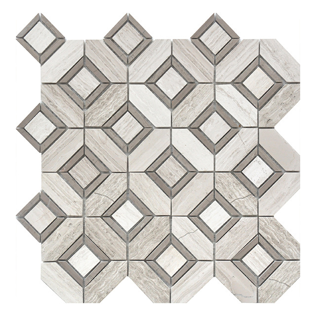 2018 new design checkered pattern stone mosaic tile for floor and wall