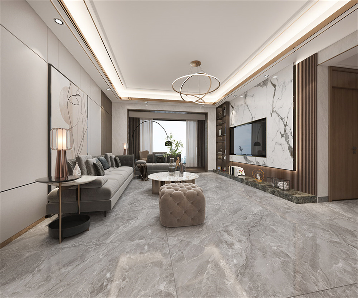 Glazed Tile and Marble Look For Living Room Porcelain Floors Tile and Wall Tiles