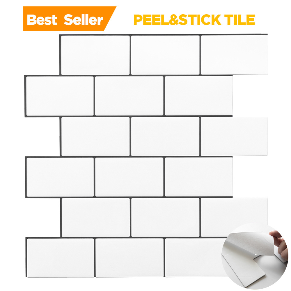 self adhesive wall tile oil proof tiles waterproof peel and stick wall tiles backsplash for home decoration